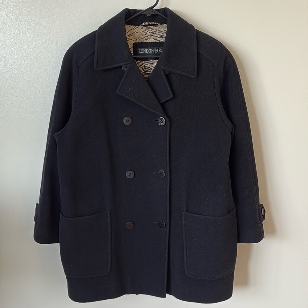 London Fog Black Wool Coat